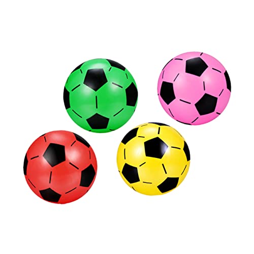 ZUNOXAZ 4 Stücke Aufblasbare Fußbälle für Kinder Kunststoff Fußballspielzeuge für Innen und Außenbereich Bunte Kinderfußbälle für Spielplatz und Zuhause von ZUNOXAZ