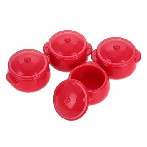 ZUNOXAZ 4Stücke Suppentopf Set für Puppenhaus Teilig Rotes Kunststoff Kochgeschirr für Puppenhaus Szenen Perfektes Zubehör für Rollenspiele und Kreative Spielstunden ZUNOXAZ 4Stücke Suppentopf Set für Puppenhaus Teilig Rotes Kunststoff Kochgeschirr für Puppenhaus Szenen Perfektes Zubehör für Rollenspiele und Kreative Spielstunden von ZUNOXAZ