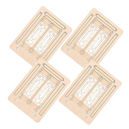 ZUNOXAZ 4pcs Miniaturpuppenhausmöbel Holzfenster Miniaturen Für Puppenhaus Mini Fensterrahmen Modell Mini DIY -fensterläden Handwerkszubehör von ZUNOXAZ