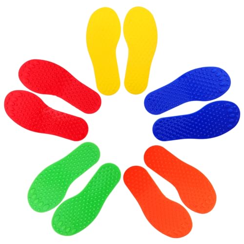 ZUNOXAZ 5 Paare Sensorische Fußabdruckmatten für Erwachsene Taktile Sinnesmatte für Innen und Außen Balance Koordinationstraining Buntes für Kindergarten und Zuhause von ZUNOXAZ