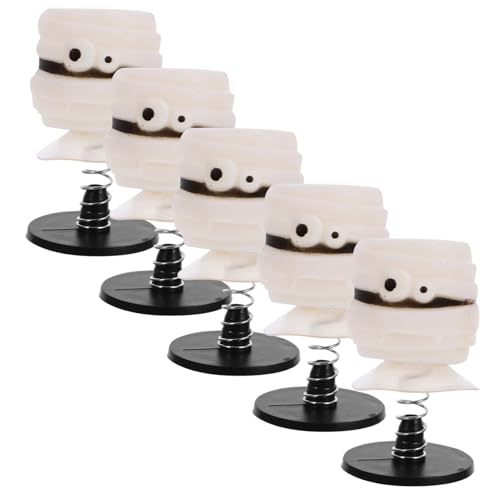 ZUNOXAZ 5 Stück Frühlingspuppe hoch Springen Desktop für federnd groß Halloween Dekoration Halloween Halloween-Partygeschenke Kinderparty Gefälligkeiten Kunststoff Weiß von ZUNOXAZ