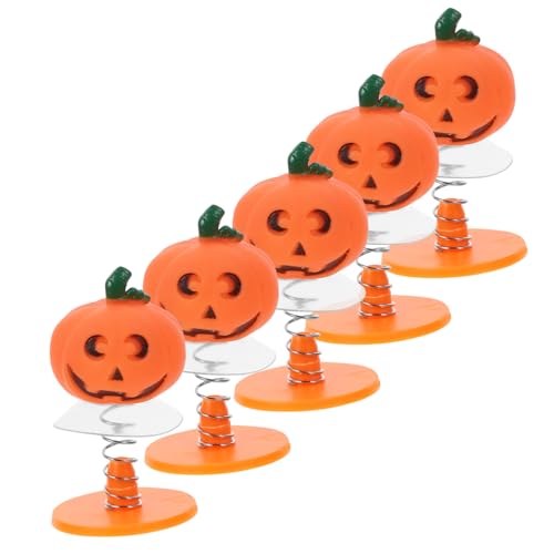 ZUNOXAZ 5 Stück Hüpfende Kürbispuppe Für Sortiert Springende Federspielzeuge Matschiges Party Gefälligkeiten Drinnen Hüpfendes Halloween- Miniatur Klein Orange Eisen von ZUNOXAZ
