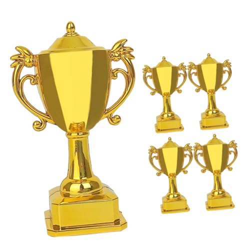 ZUNOXAZ 5 Stück Mini Kunststoff Trophäe Dekorative Auszeichnungen für Partys Spiele und Wettbewerbe Kleine Pokale für Schulveranstaltungen und Hausdekoration von ZUNOXAZ