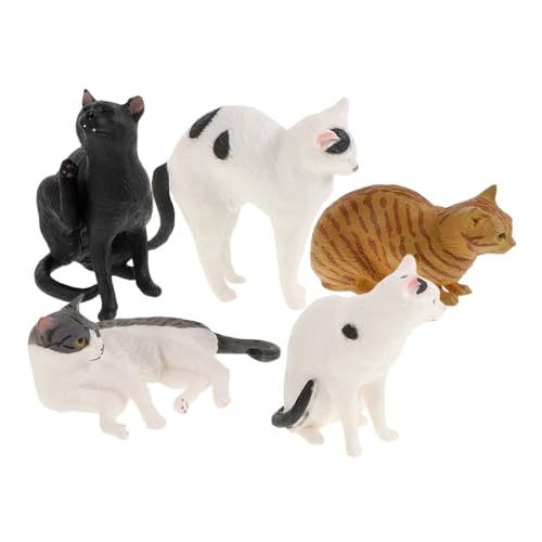 ZUNOXAZ 5 Stück Realistische Katzenfiguren aus Sicherem PVC Lebensnahe Kätzchen Miniaturmodelle Lernspielzeug für Motorische und Kreative ZUNOXAZ 5 Stück Realistische Katzenfiguren aus Sicherem PVC Lebensnahe Kätzchen Miniaturmodelle Lernspielzeug für Motorische und Kreative von ZUNOXAZ