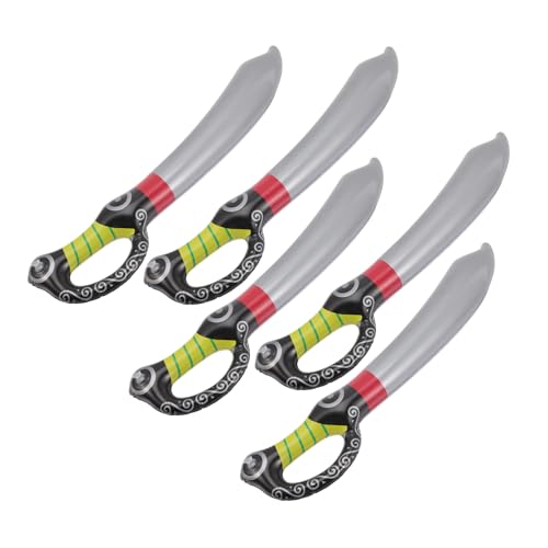 ZUNOXAZ 5 Stück Teiliges Aufblasbares Piratenschwert PVC Piratenkostüm Zubehör für Kindergeburtstag Piratenparty Cosplay Sicher Leicht zu Halten für Piratenmotto von ZUNOXAZ