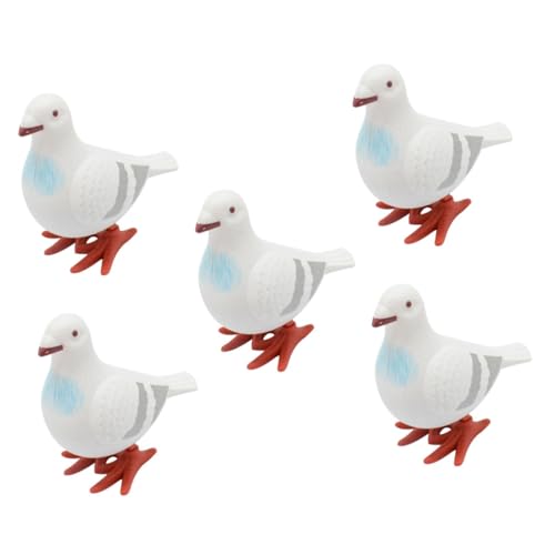 ZUNOXAZ 5 Stück Teiliges Aufziehspielzeug Pigeon Cartoon Federantrieb für Energiesparend Batteriefrei Fördert Koordination und Fantasie Niedliche Taubenform als Kinderzimmer Dekoration von ZUNOXAZ