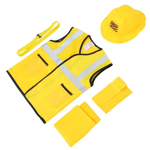ZUNOXAZ 5 Stück Teiliges Bauarbeiter Kostüm Gelb Cosplay Outfit mit Hut Weste Gürtel Spielzeugtaschen Atmungsaktiv für Halloween Fasching Geburtstag Party ZUNOXAZ 5 Stück Teiliges Bauarbeiter Kostüm Gelb Cosplay Outfit mit Hut Weste Gürtel Spielzeugtaschen Atmungsaktiv für Halloween Fasching Geburtstag Party von ZUNOXAZ