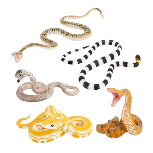ZUNOXAZ 5 Stück Teiliges Farbenfrohe Realistische Schlangenmodelle aus Sicherem Material Lebensechte Simulation für Halloween Deko Lernspielzeug und Party Streich Requisiten von ZUNOXAZ