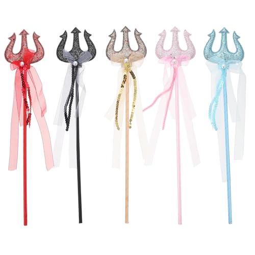 ZUNOXAZ 5 Stück Teiliges Feenstab für Mädchen Dekorativer Halloween Zauberstab Niedliches Party Accessoire für Kostüm Geburtstagsfeier Tanz und Bühnenauftritt Kindgerecht und Attraktiv von ZUNOXAZ