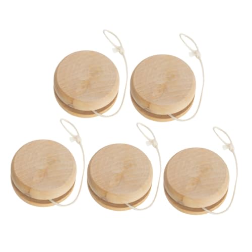 ZUNOXAZ 5 Stück Teiliges Holz Yo Yo Tragbar Robust und Langlebig Klassisches Handgemachtes für Erwachsene für Geschicklichkeitstraining und Outdoor Spaß von ZUNOXAZ