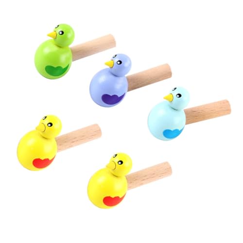 ZUNOXAZ 5 Stück Teiliges Holzpfeifen Bunte Vogelmotiv Pfeifen Lustiges Kinderspielzeug Musikalisches Lernspielzeug für Garten und Draußen Geeignet für Junge Mädchen Zufällige Farbe von ZUNOXAZ