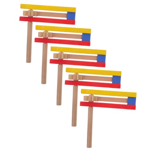 ZUNOXAZ 5 Stück Teiliges Holzratschen mit Selbstdrehendem Design Langlebiges Musikinstrument für Party Sportveranstaltungen Familienfeiern Klare Klangqualität Vielseitig Einsetzbar von ZUNOXAZ