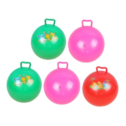ZUNOXAZ 5 Stück Teiliges Hüpfball mit Griff Aufblasbar Springball für Jungen und Mädchen Balance Training Drinnen Draußen Spaß Geschenk von ZUNOXAZ