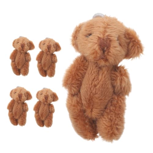 ZUNOXAZ 5 Stück Teiliges Mini Plüschbär Kleine Kuschelige Dekoration Detailreiche Handgefertigte Miniaturbären Geeignet als Geburtstagsdeko Partygeschenke Vielseitig für Puppenhaus und von ZUNOXAZ