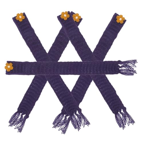 ZUNOXAZ 5 Stück Teiliges Mini Strickschals aus Garn Verstellbar Kleine Puppenschals DIY Puppenhaus Zubehör Dekorative Mini schals für Bastelprojekte und Weinflaschendekoration von ZUNOXAZ