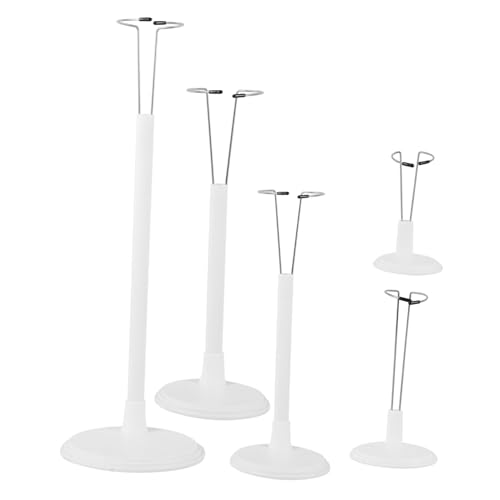 ZUNOXAZ 5 Stück Teiliges Puppenständer Weiß Verstellbarer Puppenhalter Figurendisplay Ständer für Sammler und Puppenfans Zubehör für Figuren von ZUNOXAZ
