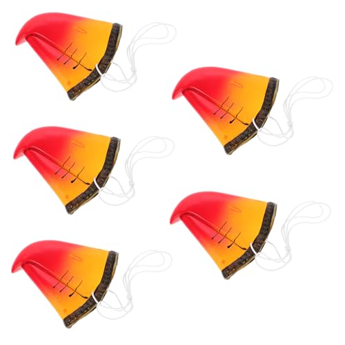 ZUNOXAZ 5 Stück Teiliges Set Parrot Nose Cosplay Kostümzubehör für Karneval Maskerade und Halloween Realistische Wiederverwendbare Vogelnase für Lustige Kostümparty Requisiten von ZUNOXAZ