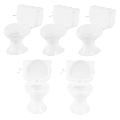 ZUNOXAZ 5pcs Miniatur Puppenhaus Toiletten Realistische Miniatur Toilette Für Puppenhaus Zubehör von ZUNOXAZ