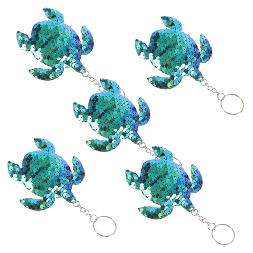 ZUNOXAZ 5 Stück Turtle Schlüsselanhänger mit Pailletten Niedlicher Schildkröten anhänger Reflektierend Dekorativ für Auto Tasche und Geschenk Stilvoll und Praktisch für Sommerparty von ZUNOXAZ