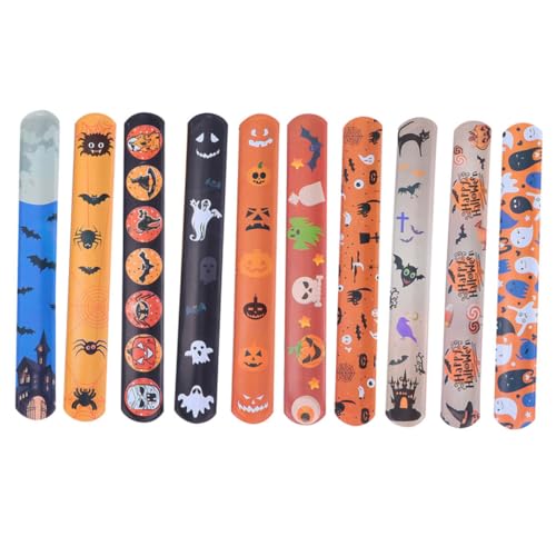 ZUNOXAZ 50 Stück Teiliges Halloween Slap Bracelet aus Langlebigem Komfortabel und Sicher mit Zufälligen Mustern Einfach Anzulegen als Partyspiel und Kindergeburtstags Mitgebsel ZUNOXAZ 50 Stück Teiliges Halloween Slap Bracelet aus Langlebigem Komfortabel und Sicher mit Zufälligen Mustern Einfach Anzulegen als Partyspiel und Kindergeburtstags Mitgebsel von ZUNOXAZ