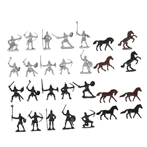 ZUNOXAZ 56 Stück Teiliges Mittelalterliches Soldaten Spielset aus Hochwertigem Miniatur Ritter und Reiter Figuren Pädagogisches Dekorationsmodell für Kinderzimmer und Sammler von ZUNOXAZ
