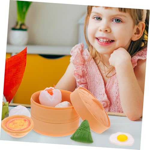ZUNOXAZ 58 Stück Teiliges Küchen Spielset Chinesisches Frühstück Bunte Kunststoff Lebensmittel zum Rollenspiel für Puppenhaus Zubehör Kreativität und Motorische Fähigkeiten von ZUNOXAZ