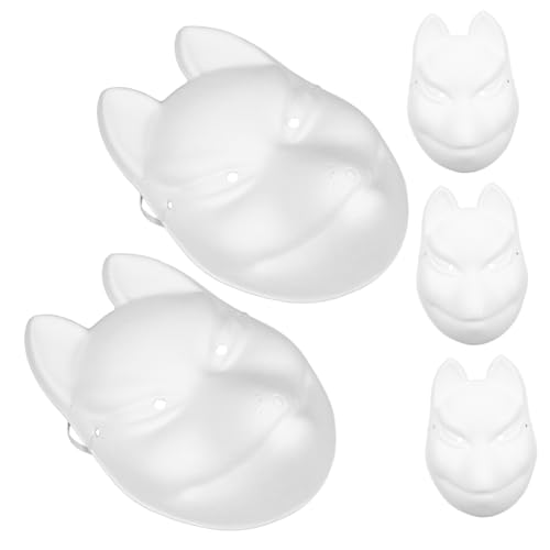 ZUNOXAZ 5Stücke DIY Fuchsmaske Unbemalt Kreative Papiermaske Für Maskerade Partys Cosplay Und Kunsthandwerk Zum Ausmalen Und Gestalten Für Erwachsene von ZUNOXAZ
