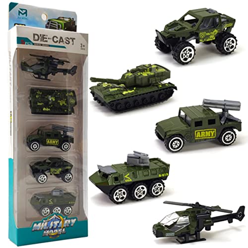 ZUNOXAZ 5Stücke Mini Feuerwehrfahrzeug Modell Teiliges Metalllegierung Spielzeugauto Hochsimulierte Militärfahrzeuge für Dekoration Süßes für Jungen Jahren von ZUNOXAZ