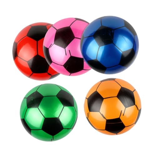 ZUNOXAZ Aufblasbarer Fußball Spielzeug für Kinder – 5 Stück Kleiner Fußballspielzeuge für Outdoor Indoor Sport Interaktive Gummibälle für Großen Spaß Beim Spielen von ZUNOXAZ