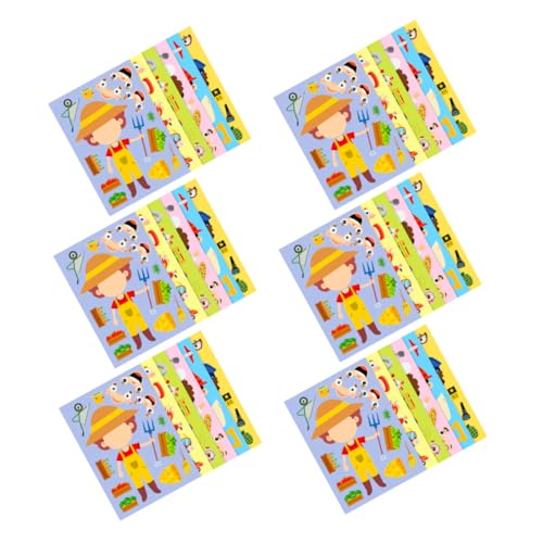 ZUNOXAZ 6 Sätze Puzzle Sticker für Interaktives Lernspielzeug mit Buntem Design Fördert Problemlösung Kognitive Entwicklung und Familienzeit für Schule und Zuhause von ZUNOXAZ