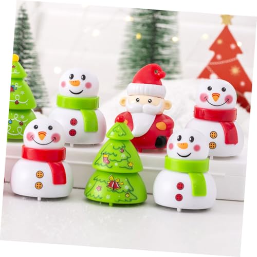 ZUNOXAZ 6 Stück Aufziehauto Weihnachts Aufziehspielzeug Weihnachtsmann Aufziehautos Kinderspielzeug Partyspielzeug Desktop Auto Mini Aufziehspielzeug von ZUNOXAZ