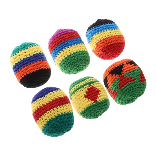 ZUNOXAZ 6 Stück Bunte Häkel Jonglierbälle aus Weichem Material Handgemachte Spielzeuge für Geschicklichkeit und Hand Augen Koordination von ZUNOXAZ