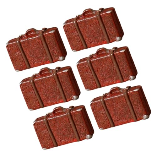 ZUNOXAZ 6 Stück Miniaturkoffer Teiliges Set für Puppenhaus Vintage Dekoration Detailgetreue Reisekoffer für Kreative Szenen Puppenhaus Zubehör und Deko Retro Stil Koffer für von ZUNOXAZ