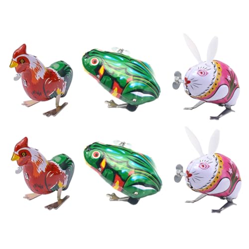 ZUNOXAZ 6 Stück Teiliges Aufziehspielzeug aus Kreative Robuste Tiermodelle Frosch Hahn Hase für Kinderzimmerdekoration und Spielspaß Sichere Mechanische Wind Up Spielzeuge für Jungen und ZUNOXAZ 6 Stück Teiliges Aufziehspielzeug aus Kreative Robuste Tiermodelle Frosch Hahn Hase für Kinderzimmerdekoration und Spielspaß Sichere Mechanische Wind Up Spielzeuge für Jungen und von ZUNOXAZ