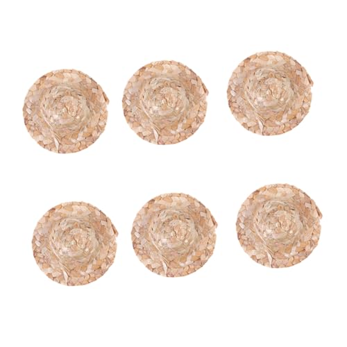 ZUNOXAZ 6 Stück Teiliges Handgefertigter Mini Strohhüte Krempe Puppenhut für DIY Bastelprojekte Puppen Dekoration Zubehör ZUNOXAZ 6 Stück Teiliges Handgefertigter Mini Strohhüte Krempe Puppenhut für DIY Bastelprojekte Puppen Dekoration Zubehör von ZUNOXAZ