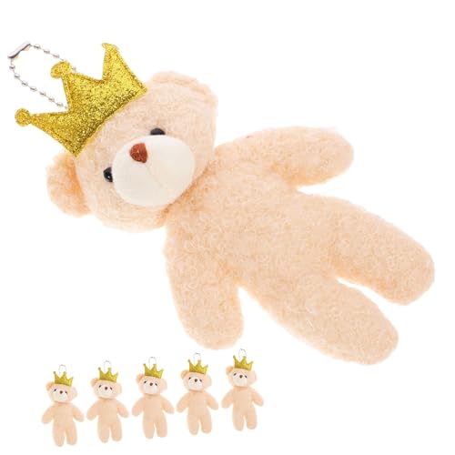 ZUNOXAZ 6 Stück Teiliges Mini Kuscheltiere Bär Schlüsselanhänger Plüschanhänger Langlebiges Stofftier DIY Anhänger als für Geburtstag Valentinstag Weihnachten von ZUNOXAZ
