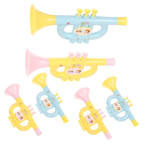 ZUNOXAZ 6 Stück Teiliges Musikspielzeug Trompete für Hochwertiges Wiederverwendbare Aufführungsrequisiten Interessante Musikinstrument Modelle Geeignet für Mädchen und Jungen von ZUNOXAZ