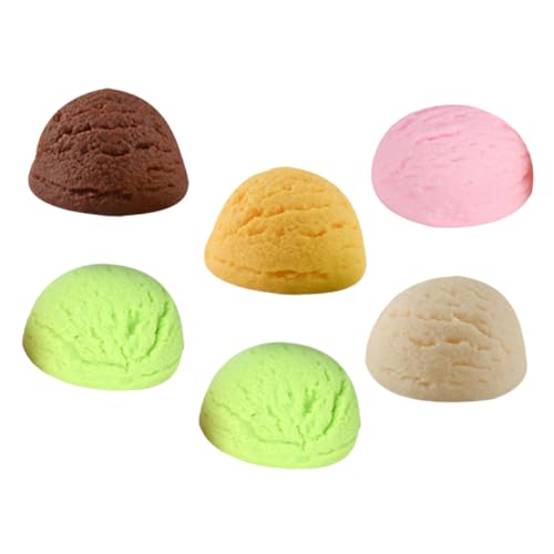 ZUNOXAZ 6 Stück Teiliges Realistische Eiskugel Modelle Lebensnahe Eiscreme Deko Wiederverwendbare Fotorequisiten für Food Displays und Kreative Inszenierungen von ZUNOXAZ