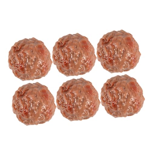 ZUNOXAZ 6 Stück Teiliges Realistisches Künstliches Rindfleisch Fleischbällchen Modell Verschleißfest und Korrosionsbeständig für Küchendekoration Fotorequisiten und Ladenpräsentationen von ZUNOXAZ