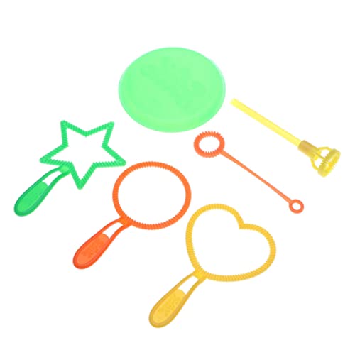 ZUNOXAZ 6 Stück Teiliges Seifenblasenstab Set für Buntes Blasenspielzeug aus Kindersicherem mit Praktischem Wasserbehälter Vielseitige Formen für Drinnen und Draußen für Zufällige Farbe von ZUNOXAZ