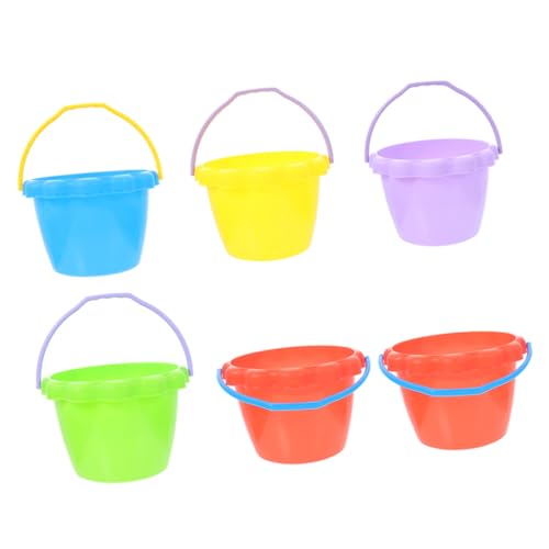 ZUNOXAZ 6 Stück Teiliges Strand Eimer aus Leichtem Bunte Kleine Sand Eimer für Outdoor Spiel und Wasserspaß Am Meer Vielseitig Einfach zu Reinigen Kompakt und Wiederverwendbar von ZUNOXAZ