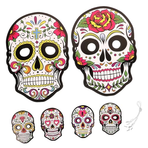 ZUNOXAZ 6 Stück Teiliges Tag der Toten Papiermasken Leichte Farbenfrohe Festival Masken für Karneval Halloween Kostümfeste und Dekorative DIY Partyaccessoires ZUNOXAZ 6 Stück Teiliges Tag der Toten Papiermasken Leichte Farbenfrohe Festival Masken für Karneval Halloween Kostümfeste und Dekorative DIY Partyaccessoires von ZUNOXAZ