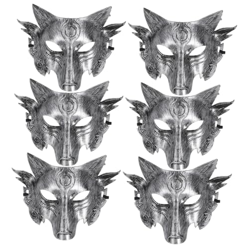 ZUNOXAZ 6 Stück Wolf Halbgesichts Masken für Erwachsene Realistische Cosplay Masken mit Elastischem Band für Halloween Kostüm Maskerade und Party Zubehör ZUNOXAZ 6 Stück Wolf Halbgesichts Masken für Erwachsene Realistische Cosplay Masken mit Elastischem Band für Halloween Kostüm Maskerade und Party Zubehör von ZUNOXAZ
