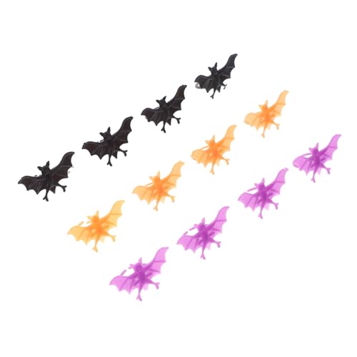 ZUNOXAZ 60 Stück Teiliges Halloween Fledermaus Kunststoff Finger Ringe in Orange Schwarz Violett Sichere Party Accessoires für Lustige Verkleidung und Spaßige Grusel-events von ZUNOXAZ