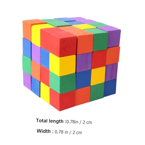 ZUNOXAZ 60 Stück Teiliges Holzbauklötze Bunte Geometrische Würfel Pädagogisch Fördernd für Ab Jahren zur Verbesserung Räumlicher Vorstellungskraft und Kreatives von ZUNOXAZ