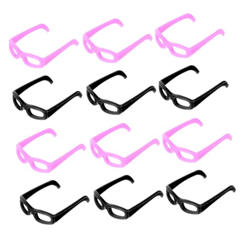 ZUNOXAZ 60 Stück Teiliges Puppenhaus Zubehör Miniatur Sonnenbrillen aus Schwarze Pinke Rahmen Mini Doll Glasses Props für Puppen DIY und Dekoration von ZUNOXAZ
