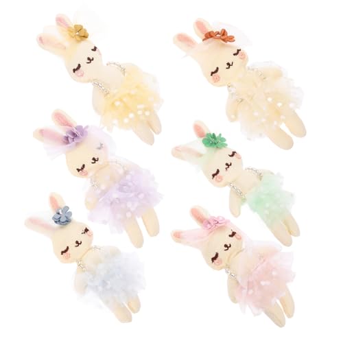 ZUNOXAZ 6Stücke Teiliges Plüschkaninchen Handgemachte Stofftiere für DIY Kunsthandwerk und Kaninchenverzierung Perfektes Kuscheltier für Dekoration für Ostern von ZUNOXAZ