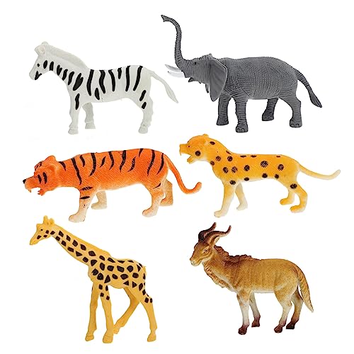 ZUNOXAZ 6Stücke Wildtier Modellspielzeug Tierfiguren für Realistische Simulation von Giraffe Elefant Leopard Zebra und Tiger Lehrspielzeug für Kreatives ZUNOXAZ 6Stücke Wildtier Modellspielzeug Tierfiguren für Realistische Simulation von Giraffe Elefant Leopard Zebra und Tiger Lehrspielzeug für Kreatives von ZUNOXAZ