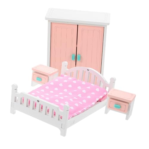ZUNOXAZ 7 Stück Puppenhaus Schlafzimmer Möbel Set Miniaturbett Kleiderschrank Nachttisch Langlebig und Detailreich Geeignet für Puppenhaus Dekoration und Spiel ZUNOXAZ 7 Stück Puppenhaus Schlafzimmer Möbel Set Miniaturbett Kleiderschrank Nachttisch Langlebig und Detailreich Geeignet für Puppenhaus Dekoration und Spiel von ZUNOXAZ