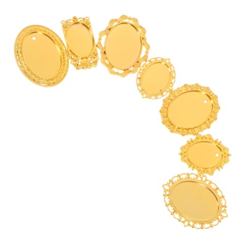 ZUNOXAZ 7 Stück Teiliges Vintage Miniatur Bilderrahmen Oval Gold Kleine Langlebige Mini-fotorahmen für Puppenhausmöbel DIY Dekoration Fotografie und Kreative Spielideen von ZUNOXAZ